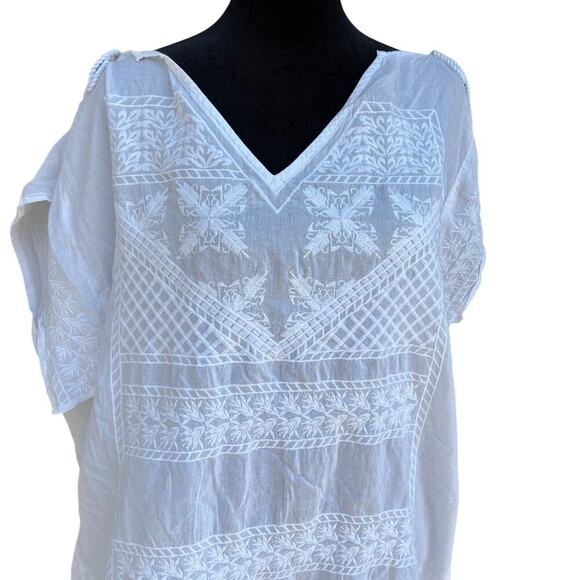 Violeta by Mango Women’s size XL summer top, white with embroidery - Picture 2 of 11